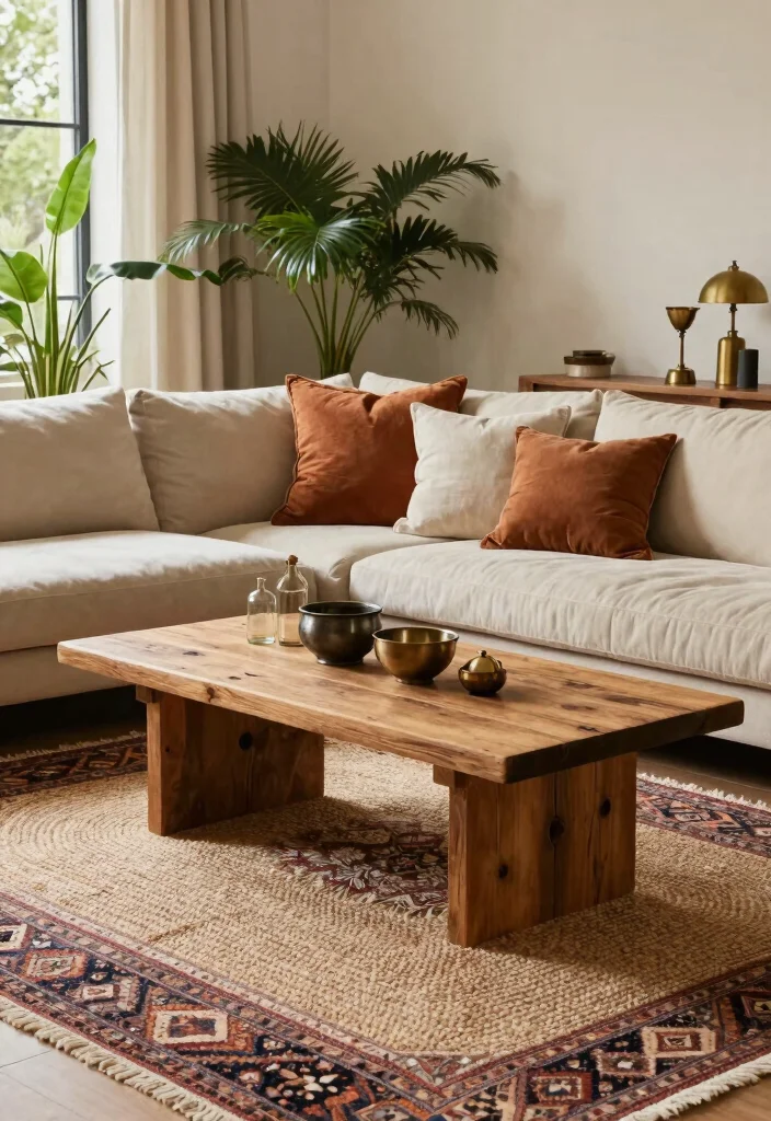 15 Afghan Living Room Ideas: Warm Textured and Cultural - 6. Use Natural Materials 1