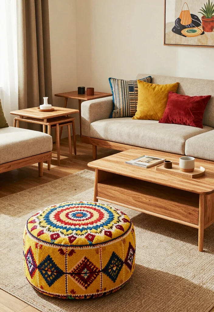 15 Afghan Living Room Ideas: Warm Textured and Cultural - 8. Opt for Multi-Functional Furniture 1
