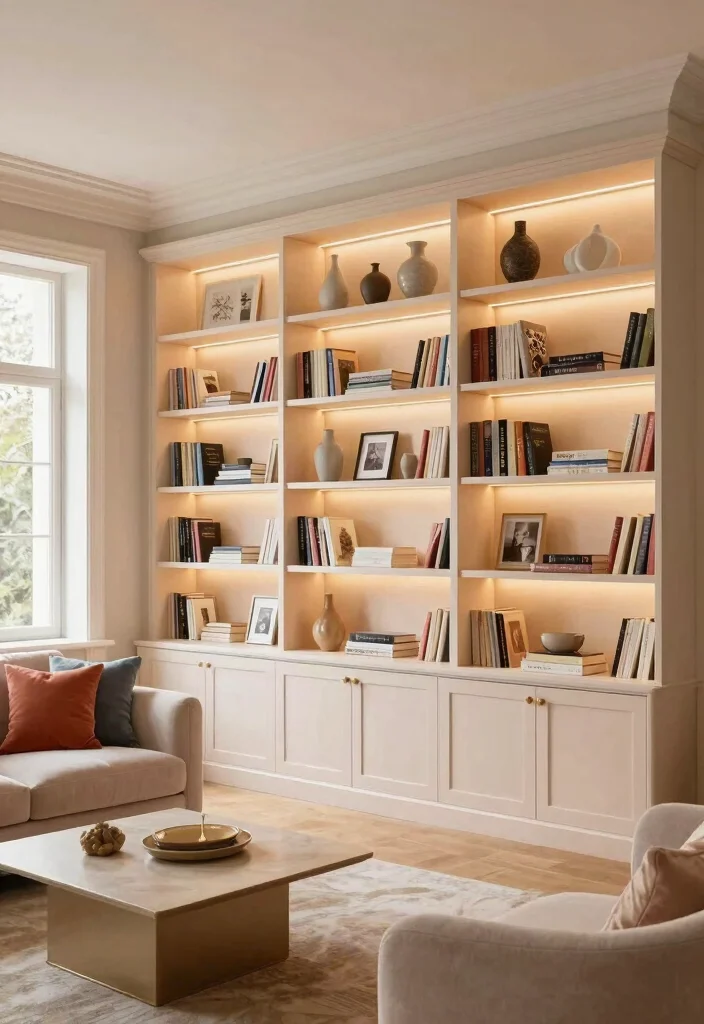 15 Bookcase Living Room Ideas: Stylish Storage and Display - 2. Built-In Beauty 1