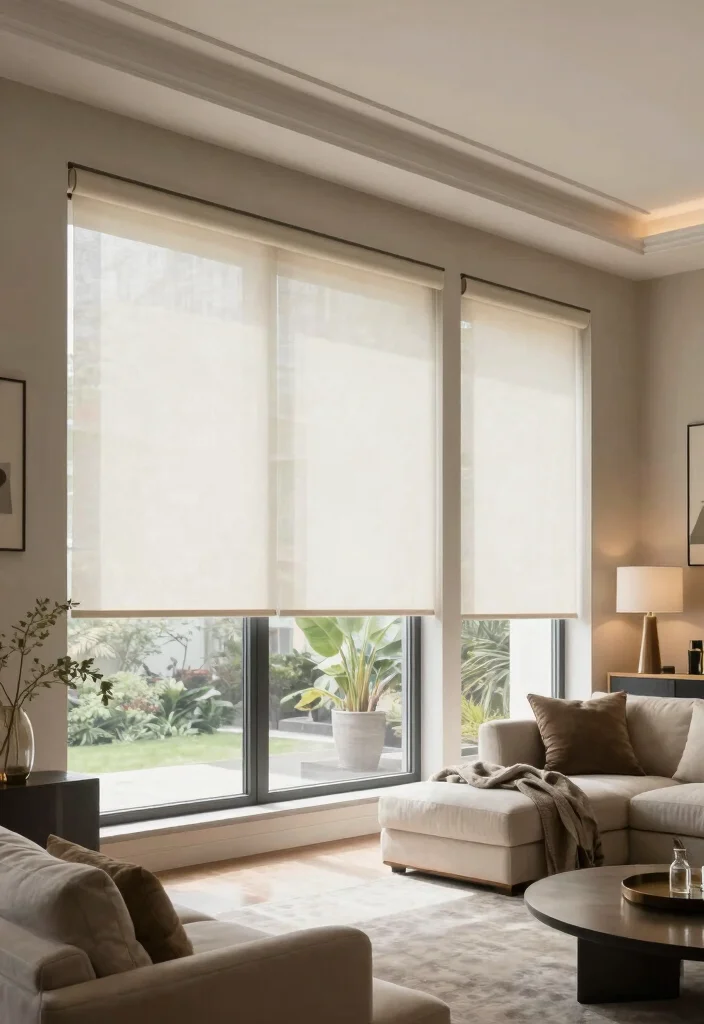 15 Electric Living Room Ideas: Modern, Sleek, and Functional - 11. Smart Window Treatments 1