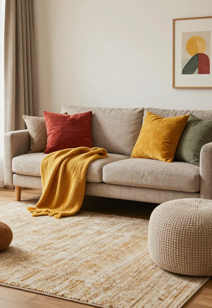 15 HDB Living Room Ideas: Smart, Compact, and Stylish - 12. Warm Textiles 1