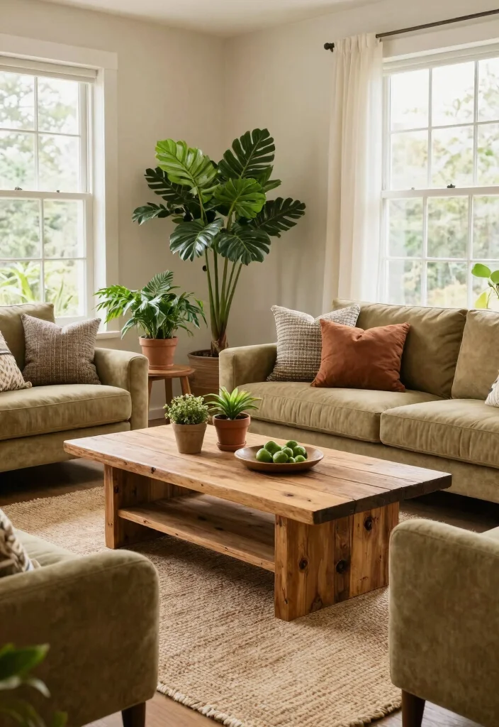 15 Khaki Living Room Ideas: Soft Neutral and Calm - 2. Eco-Friendly Furniture Choices 1