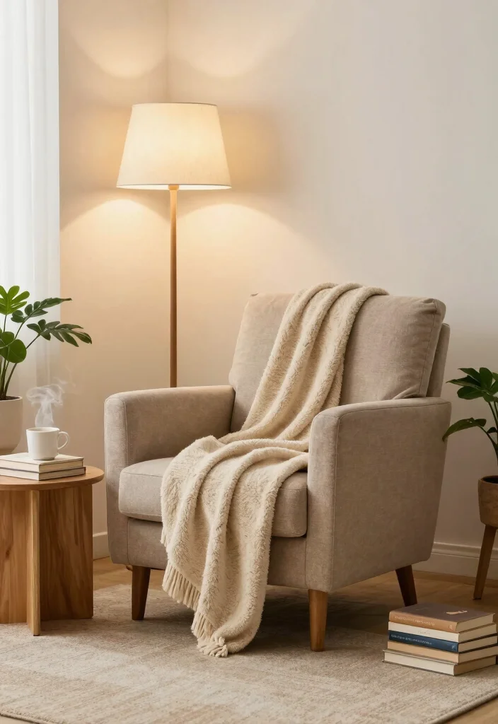 15 Khaki Living Room Ideas: Soft Neutral and Calm - 6. Cozy Reading Nook 1