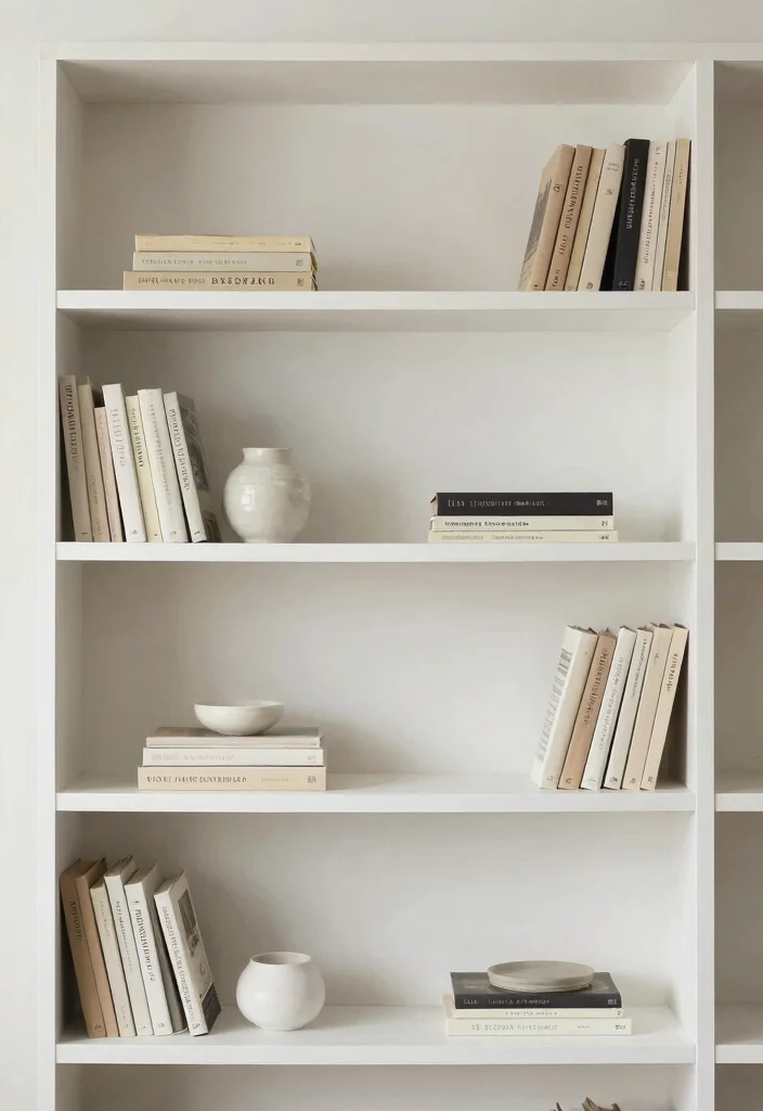 15 Living Room Bookshelves Decor Ideas Stylish and Layered - 14. Embrace Minimalism 1