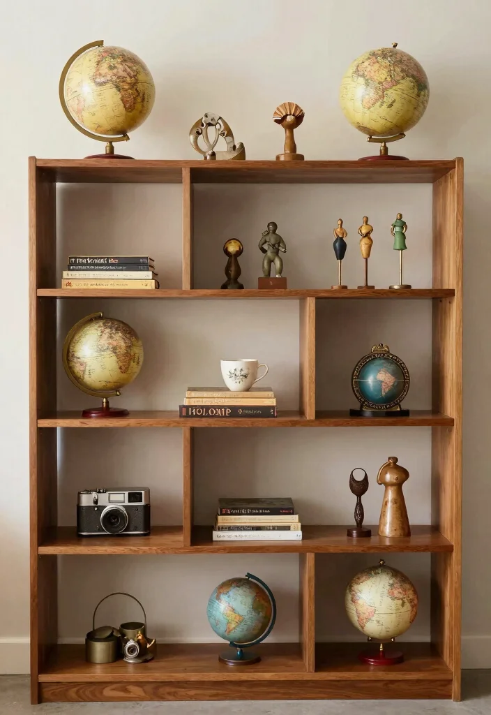 15 Living Room Bookshelves Decor Ideas Stylish and Layered - 4. Add Personal Touches with Collectibles 1