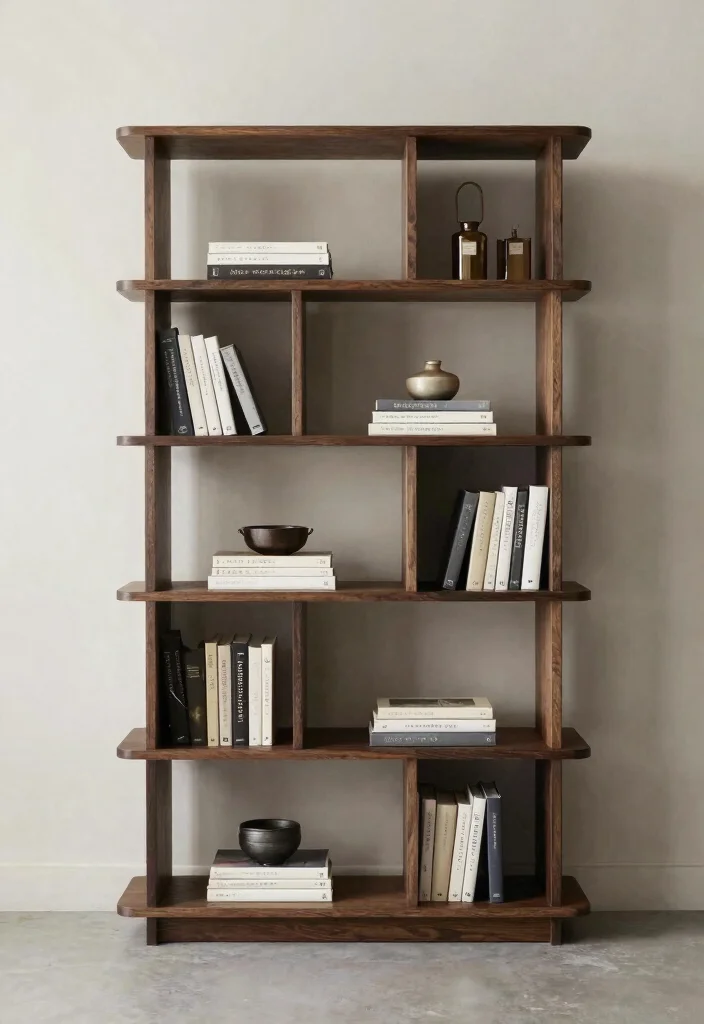 15 Living Room Bookshelves Decor Ideas Stylish and Layered - 8. Use Shelving Units with Unique Shapes 1