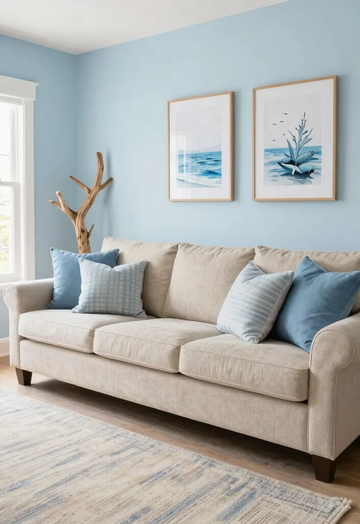 15 Living Room Palette Ideas Harmonious Color Schemes - 14. Ocean Blues with Sandy Neutrals 1