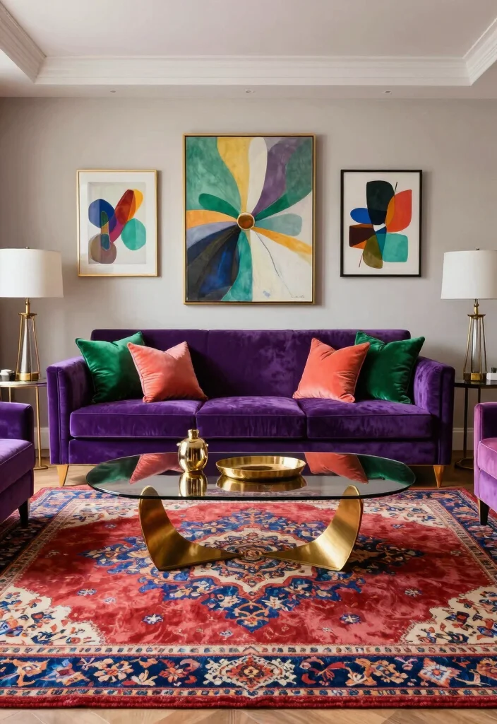 15 Living Room Palette Ideas Harmonious Color Schemes - 2. Jewel Tones and Rich Textures 1