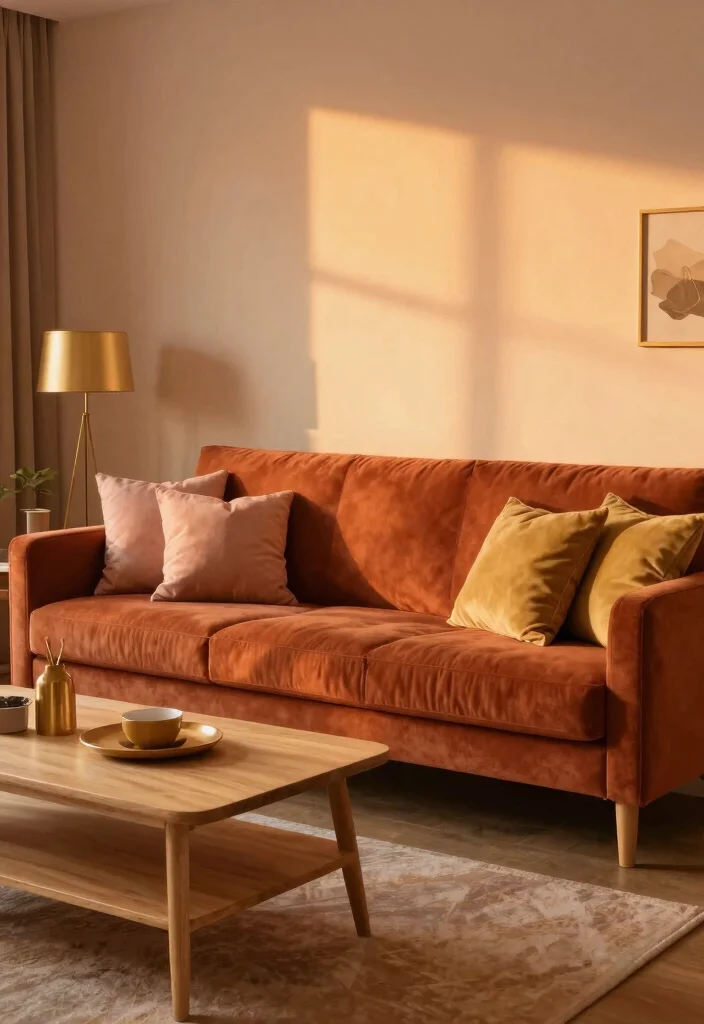 15 Living Room Palette Ideas Harmonious Color Schemes - 5. Sunset-Inspired Warm Tones 1