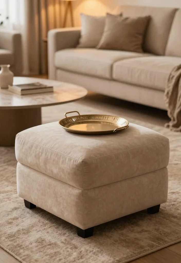 15 Living Room Stand Ideas Functional Media Styling - 9. Ottoman Media Center 1