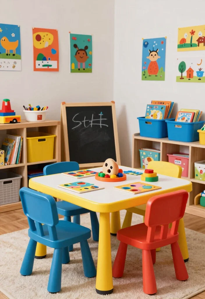 15 Living Room With Kids Area Ideas Stylish and Practical - 13. Interactive Learning Zone 1