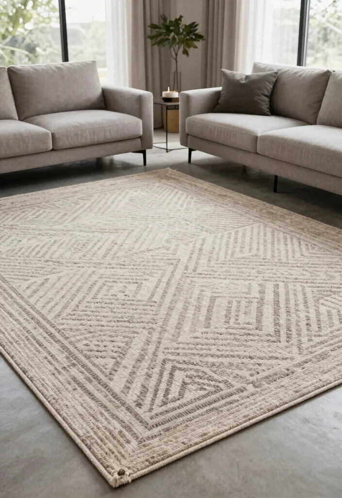 15 Modernist Living Room Ideas: Clean Lines and Function - 12. Layering Rugs for Depth 1