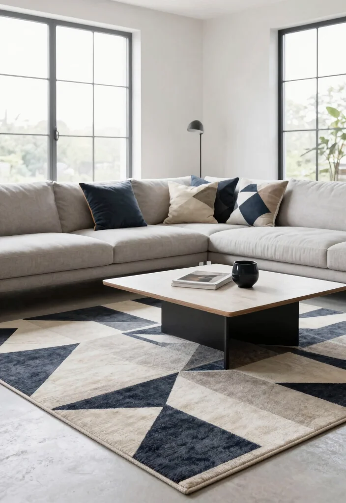15 Modernist Living Room Ideas: Clean Lines and Function - 4. The Allure of Geometric Patterns 1