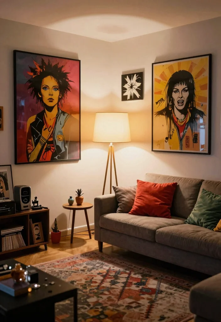 15 Punk Living Room Ideas: Bold Rebellious Style - 12. Play with Scale 1