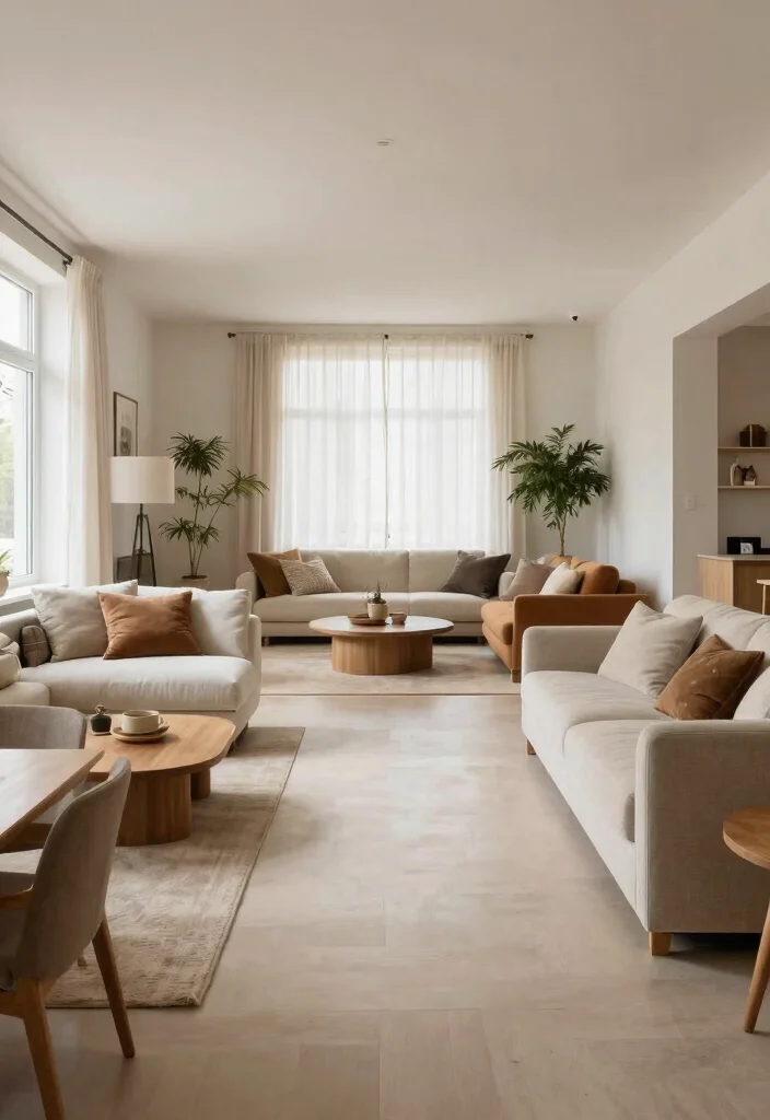 15 Split Living Room Ideas Zoned and Functional - 14. Consider the Flow of Movement 1