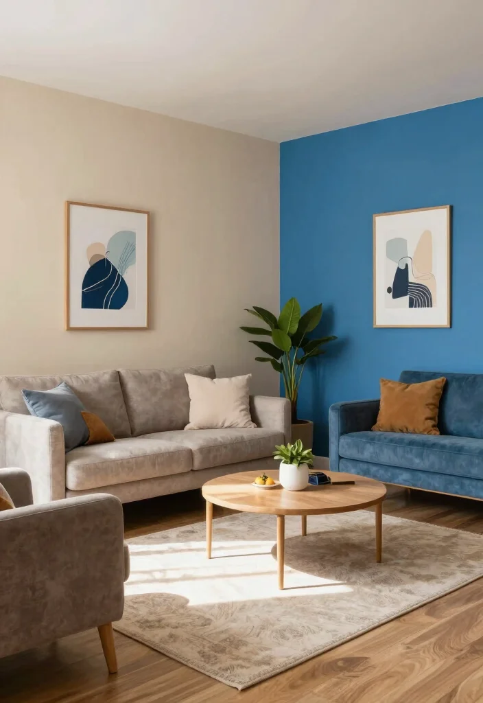 15 Split Living Room Ideas Zoned and Functional - 5. Use Color to Define Areas 1