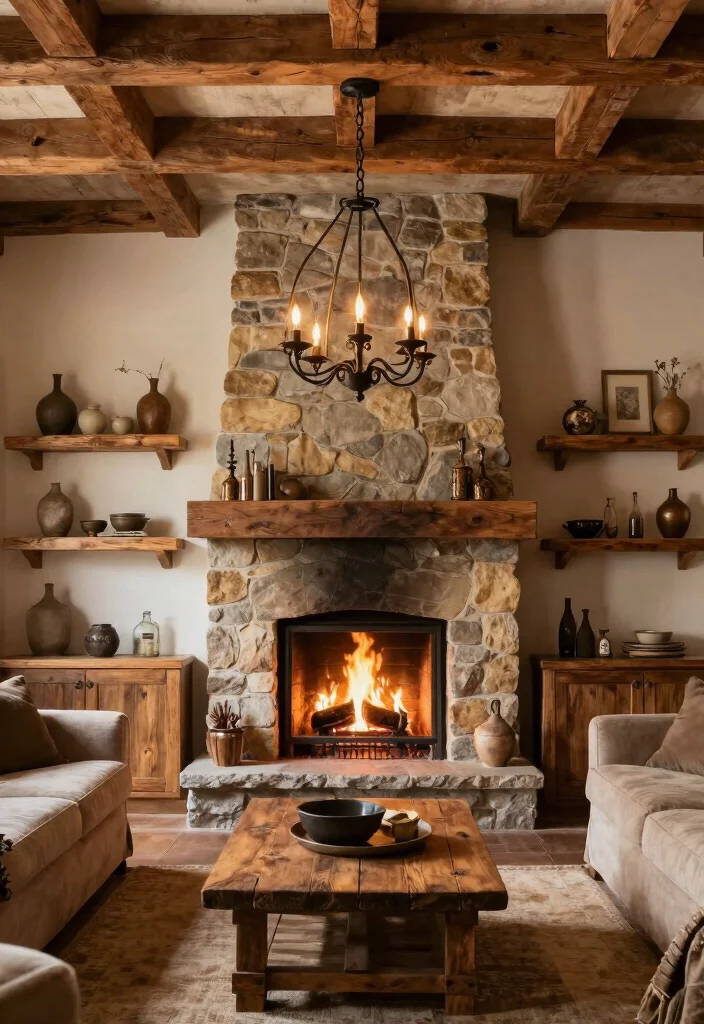 15 Village Living Room Ideas: Rustic Cozy Charm - 4. Rustic Accents 1
