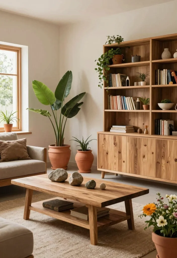 15 Village Living Room Ideas: Rustic Cozy Charm - 7. Natural Elements 1