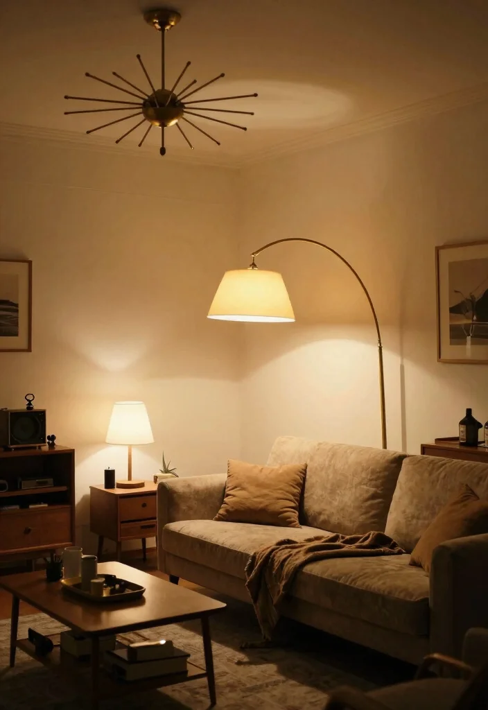 16 1950 Living Room Ideas: Retro Charm and Timeless Style - 5. Mid-Century Lighting 1