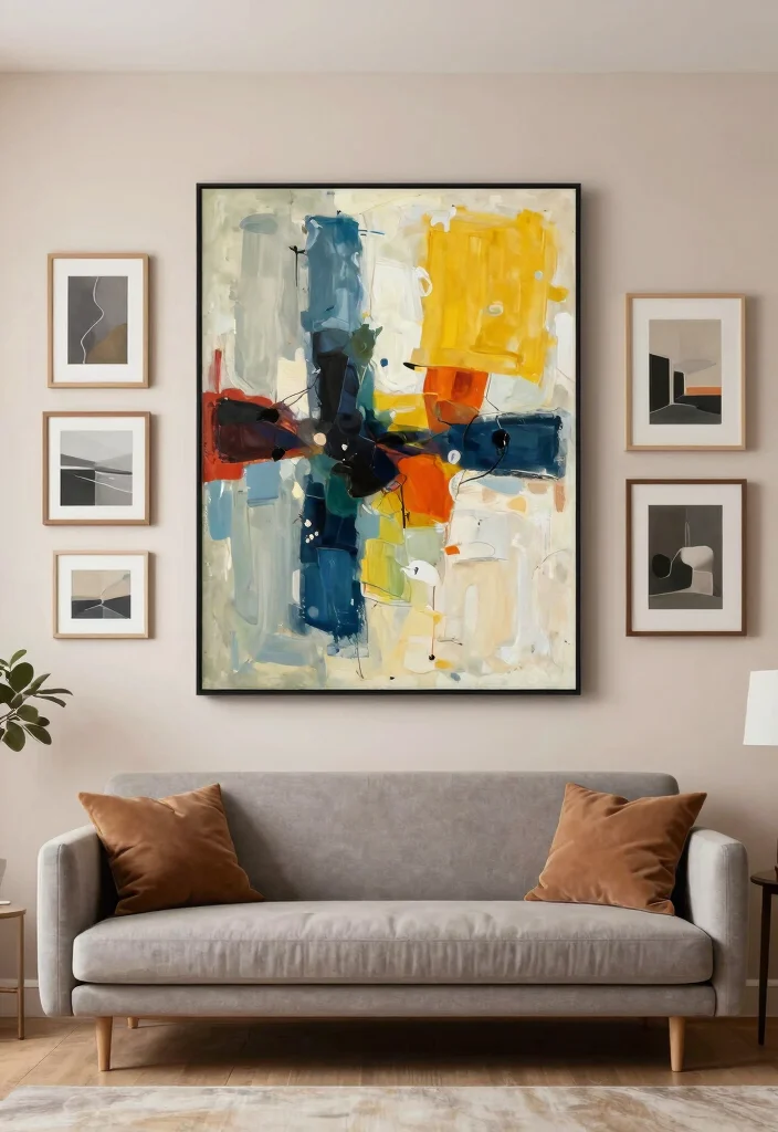 16 1950 Living Room Ideas: Retro Charm and Timeless Style - 7. Statement Wall Art 1