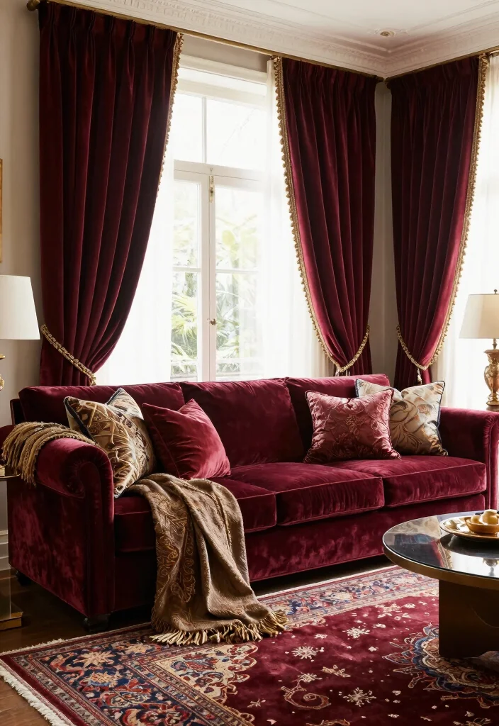 16 Baroque Living Room Ideas: Luxurious Ornate Drama - 3. Luxurious Textiles 1