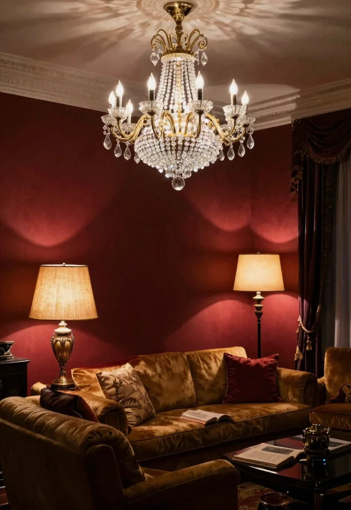 16 Baroque Living Room Ideas: Luxurious Ornate Drama - 5. Ornate Lighting Fixtures 1