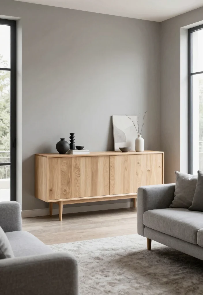 16 Cabinet Living Room Ideas: Functional and Elegant - 11. Minimalist Scandinavian Cabinets: Clean Lines 1