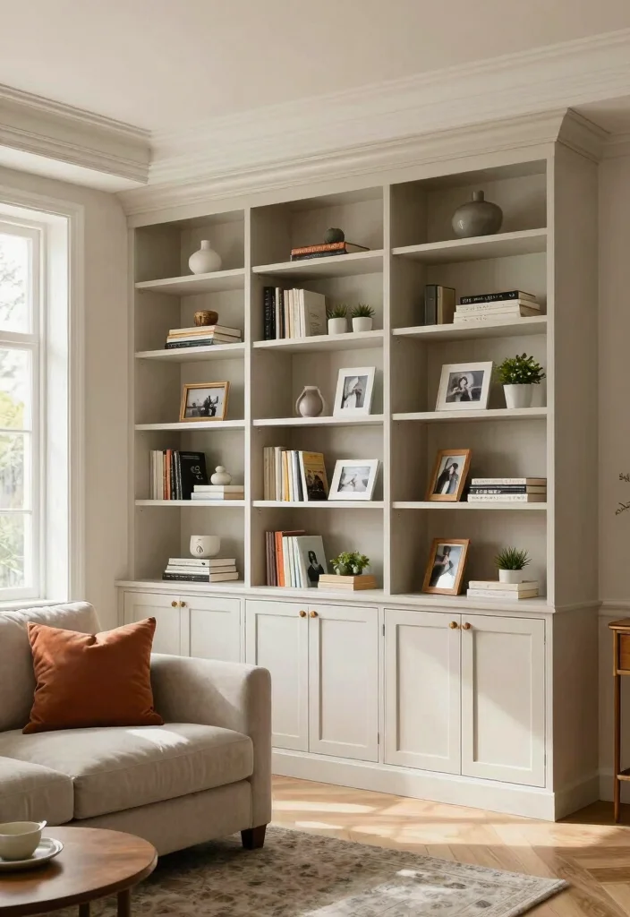 16 Cabinet Living Room Ideas: Functional and Elegant - 3. Built-In Cabinets: Seamless Style 1