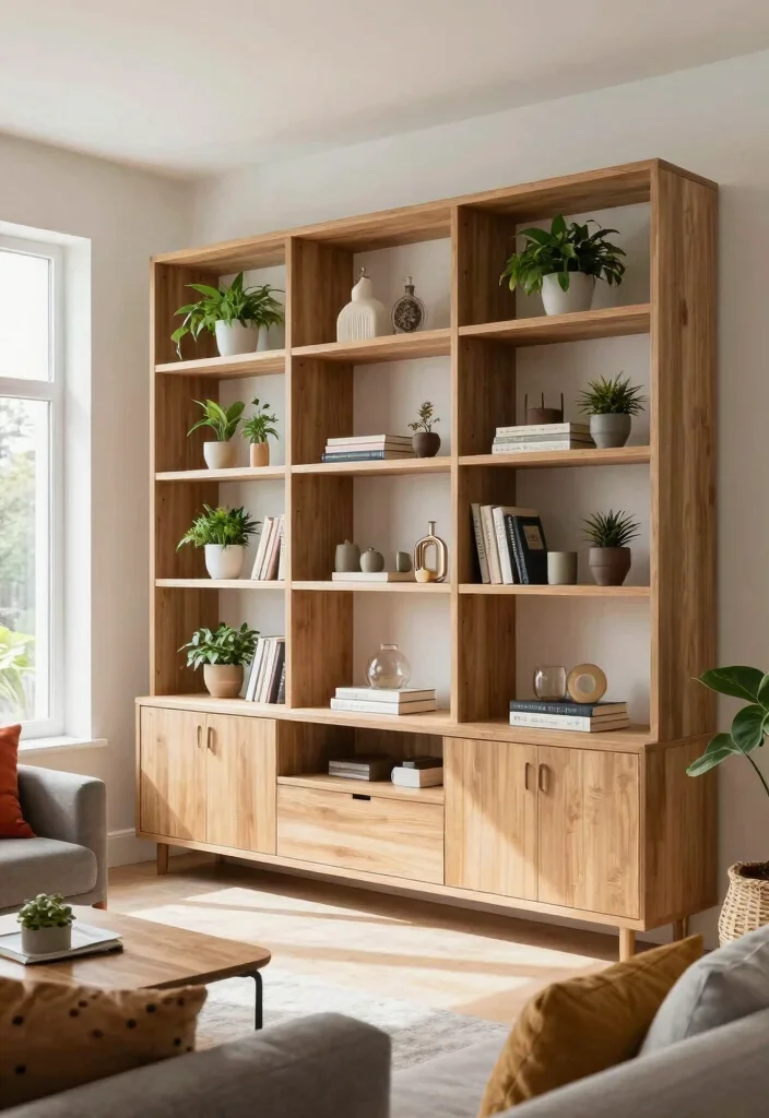 16 Cabinet Living Room Ideas: Functional and Elegant - 5. Open Shelving: A Modern Twist 1