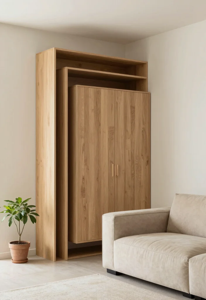 16 Cabinet Living Room Ideas: Functional and Elegant - 7. Nested Cabinets: Smart Space Savers 1