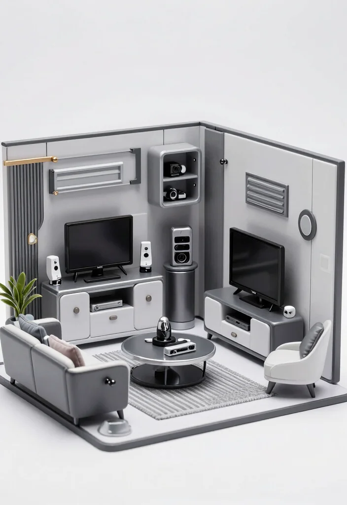 16 Dollhouse Living Room Ideas Miniature Charming Style - 13. High-Tech Modern 1