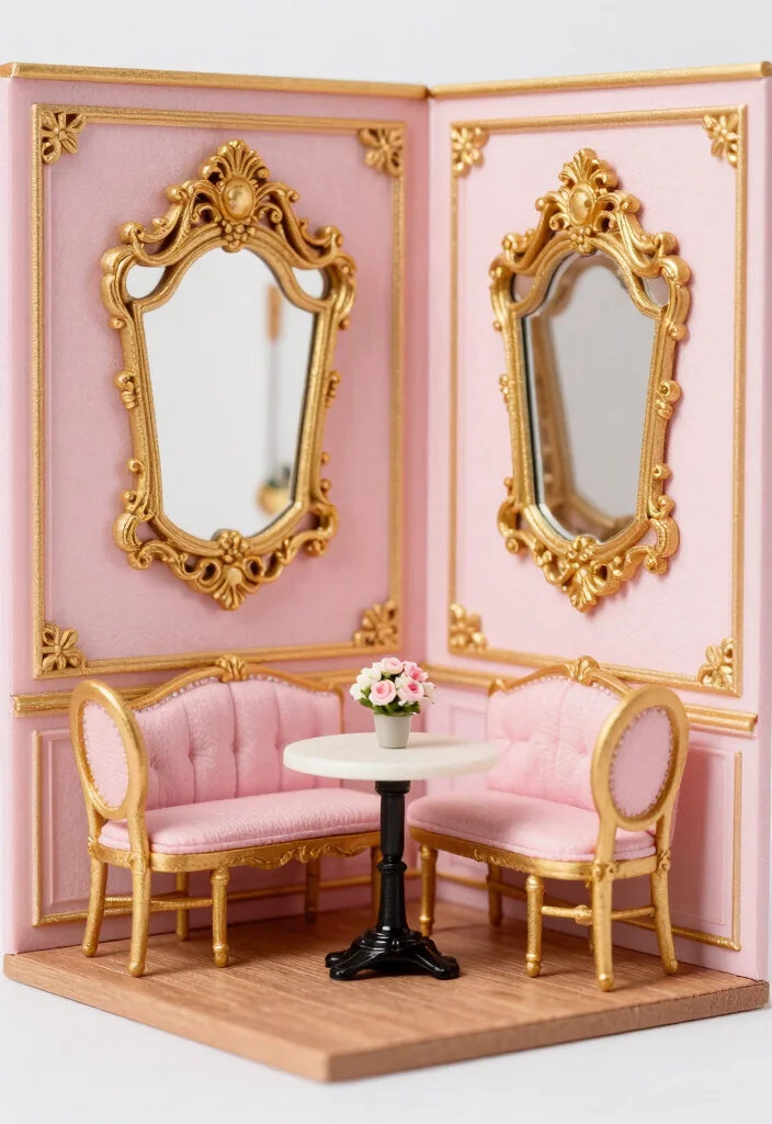 16 Dollhouse Living Room Ideas Miniature Charming Style - 14. Elegant Parisian Flair 1