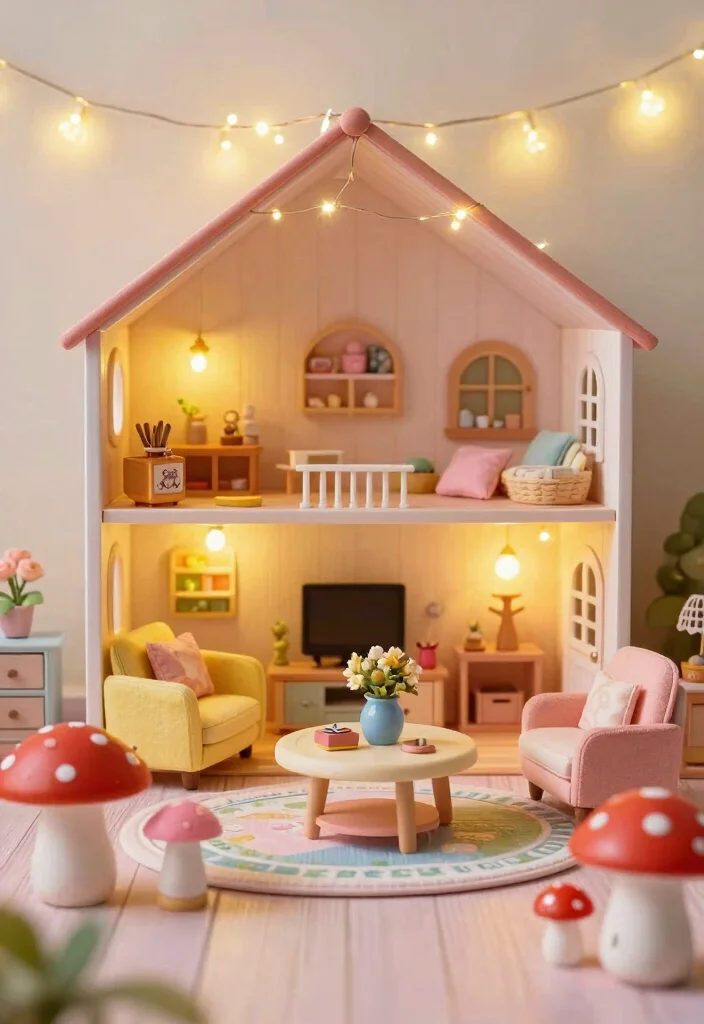 16 Dollhouse Living Room Ideas Miniature Charming Style - 8. Whimsical Fantasy Theme 1