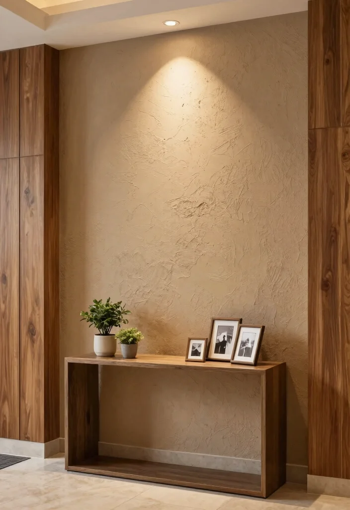 16 Foyer Living Room Ideas for Grand Welcoming Layouts - 11. Textured Walls 1