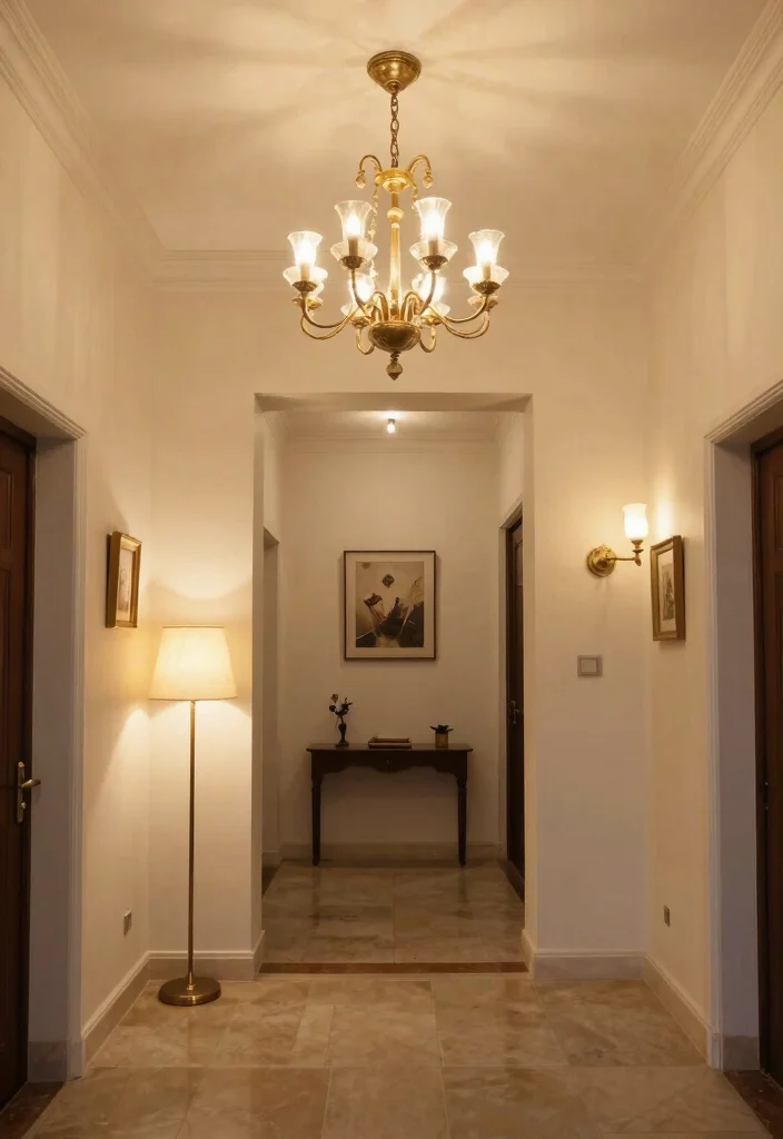 16 Foyer Living Room Ideas for Grand Welcoming Layouts - 13. Layered Lighting 1