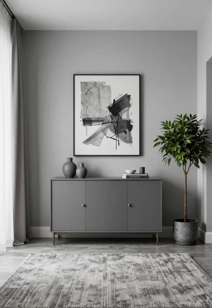 16 Foyer Living Room Ideas for Grand Welcoming Layouts - 15. Monochromatic Elegance 1