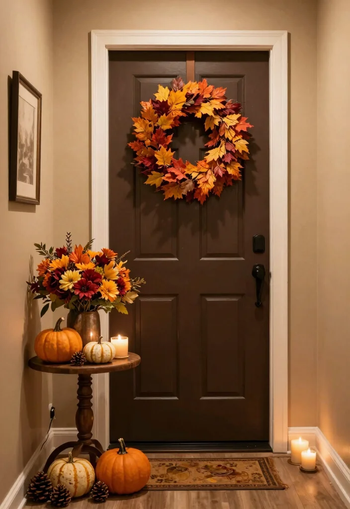 16 Foyer Living Room Ideas for Grand Welcoming Layouts - 16. Seasonal Decor 1