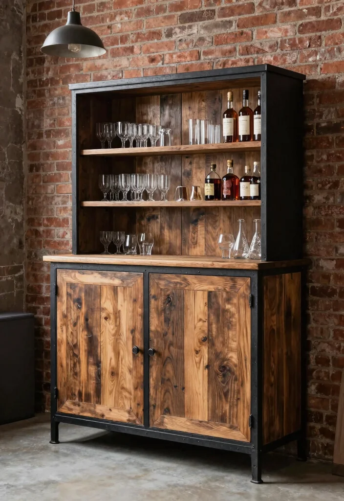 16 Living Room Bar Cabinet Ideas Chic Entertaining Storage - 3. Industrial-Style Bar Cabinet 1