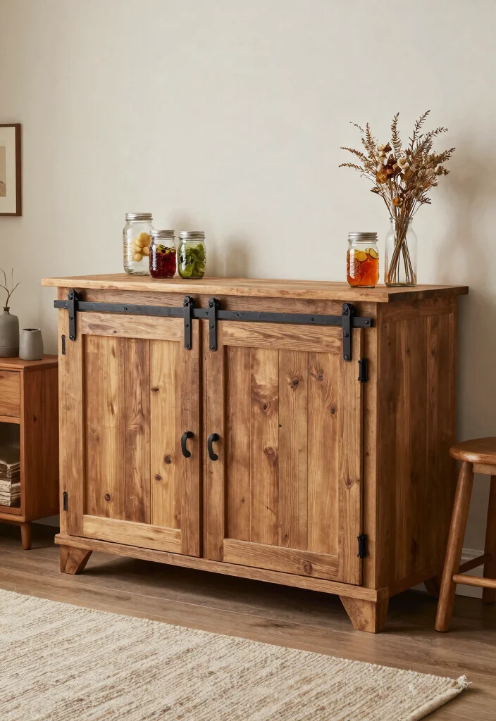 16 Living Room Bar Cabinet Ideas Chic Entertaining Storage - 6. Farmhouse-Inspired Bar Cabinet 1