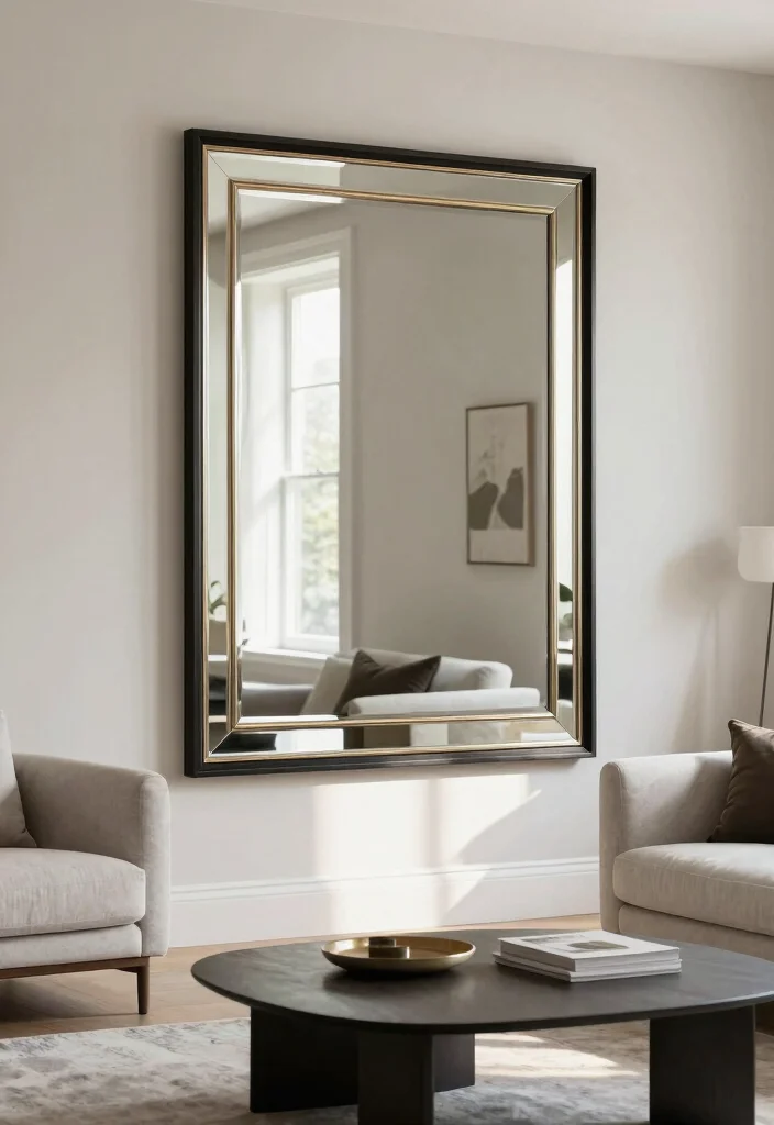 16 Living Room Empty Ideas: Creative Decorating Solutions - 12. Use Mirrors Wisely 1