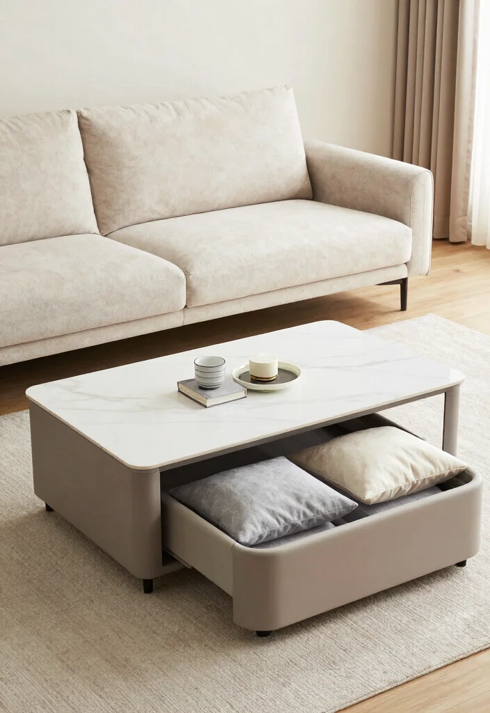 16 Living Room Empty Ideas: Creative Decorating Solutions - 5. Use Multifunctional Furniture 1