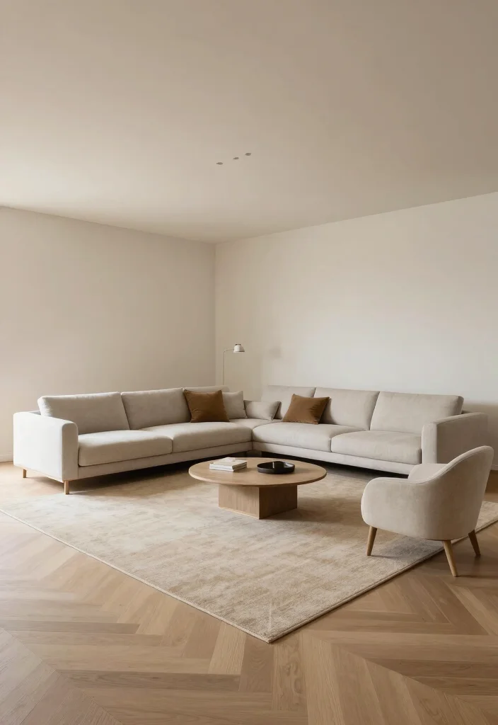 16 Living Room Empty Ideas: Creative Decorating Solutions - 8. Define Spaces with Area Rugs 1