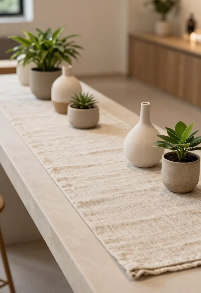 16 Living Room Ledge Decor Ideas for Simple Styled Displays - 14. Layering with Fabric 1