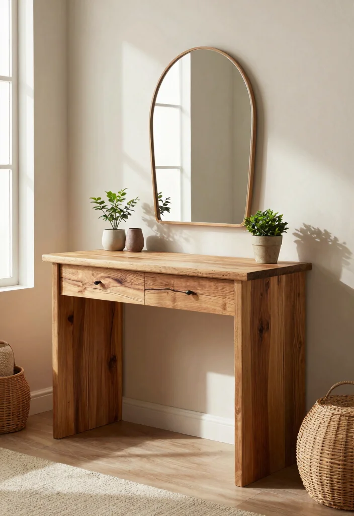 16 Living Room Vanity Ideas: Unexpected Chic Touch - 1. Eco-Friendly Materials 1