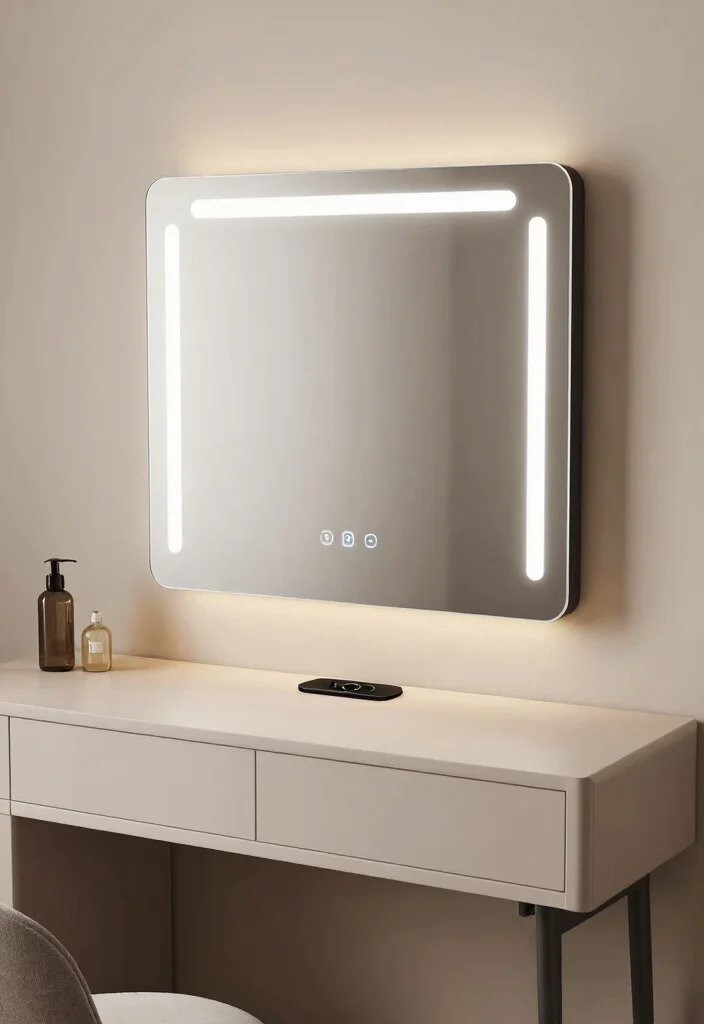 16 Living Room Vanity Ideas: Unexpected Chic Touch - 11. Smart Technology Integration 1
