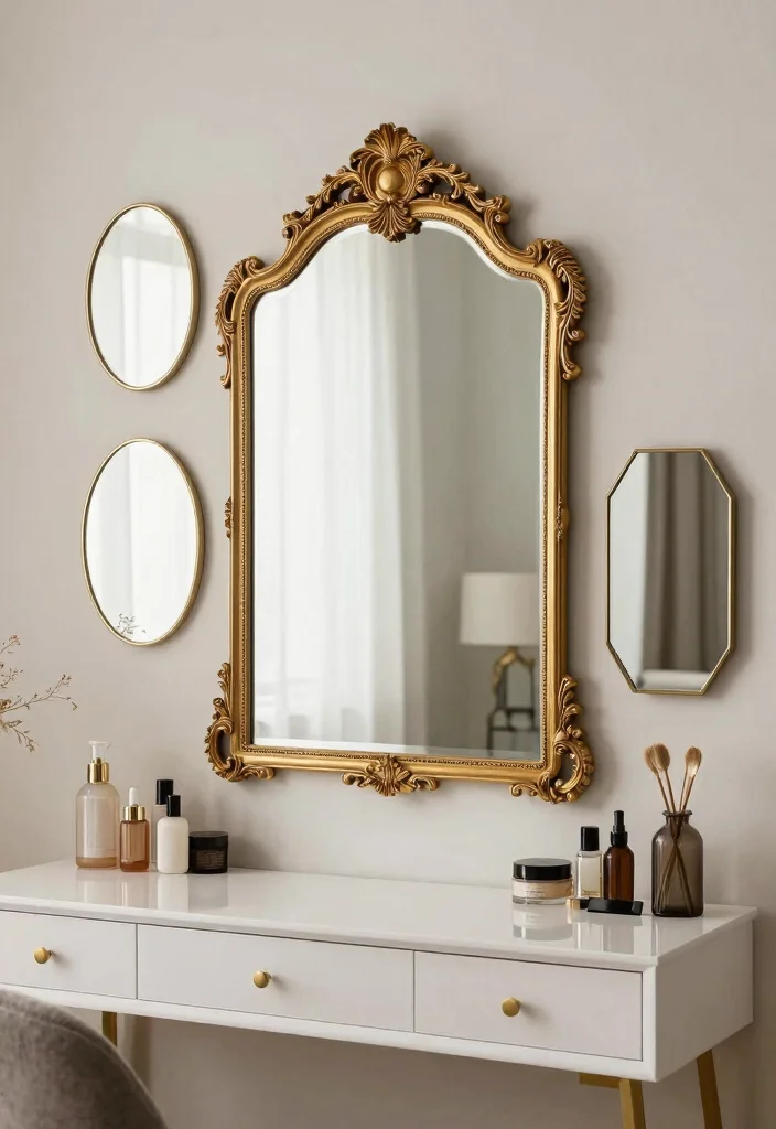 16 Living Room Vanity Ideas: Unexpected Chic Touch - 3. Decorative Mirror Ideas 1