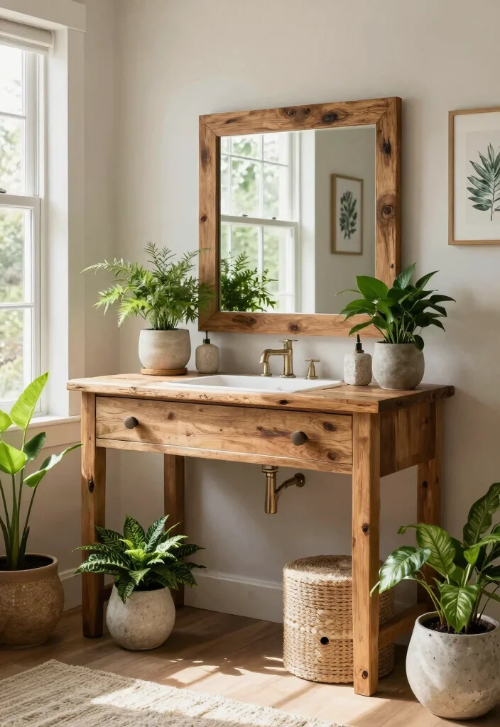 16 Living Room Vanity Ideas: Unexpected Chic Touch - 7. Incorporating Nature 1