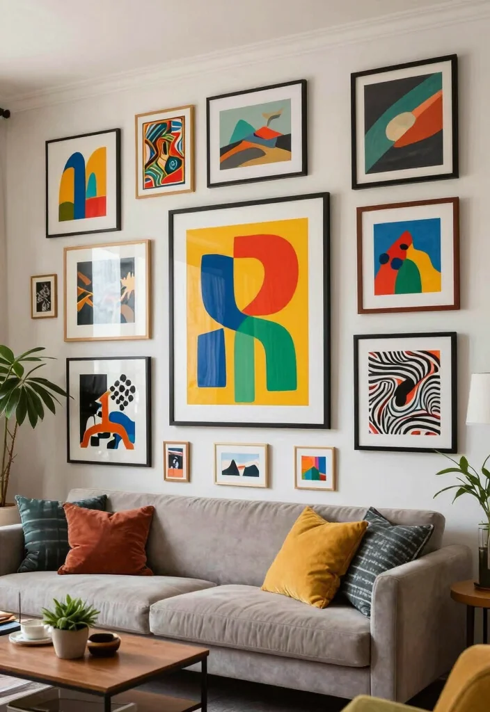 16 Magnolia Living Room Ideas Cozy Modern Farmhouse - 16. Use Statement Wall Art 1