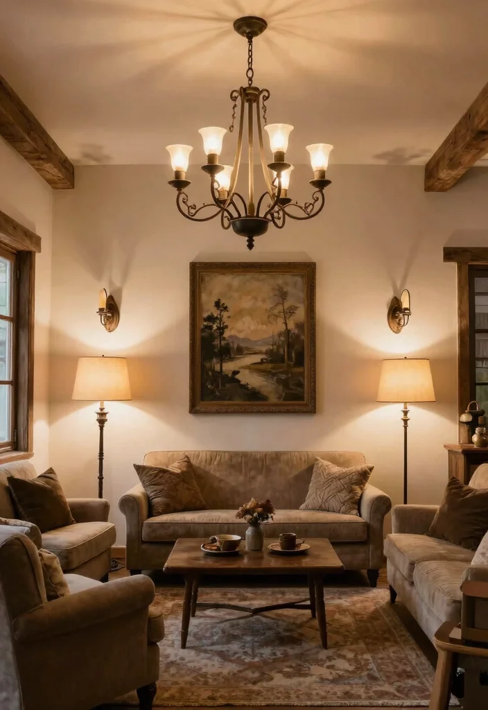 16 Magnolia Living Room Ideas Cozy Modern Farmhouse - 5. Add Rustic Lighting Fixtures 1