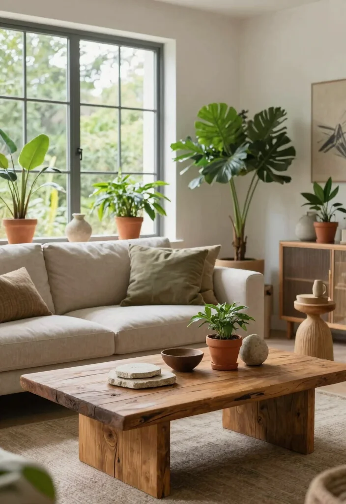 16 Magnolia Living Room Ideas Cozy Modern Farmhouse - 8. Introduce Natural Elements 1